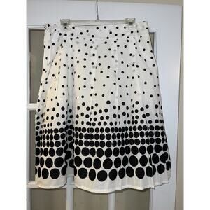 Kim Rogers Polka Dot Midi Skirt Cotton Housewife Layered Black White LG READ
